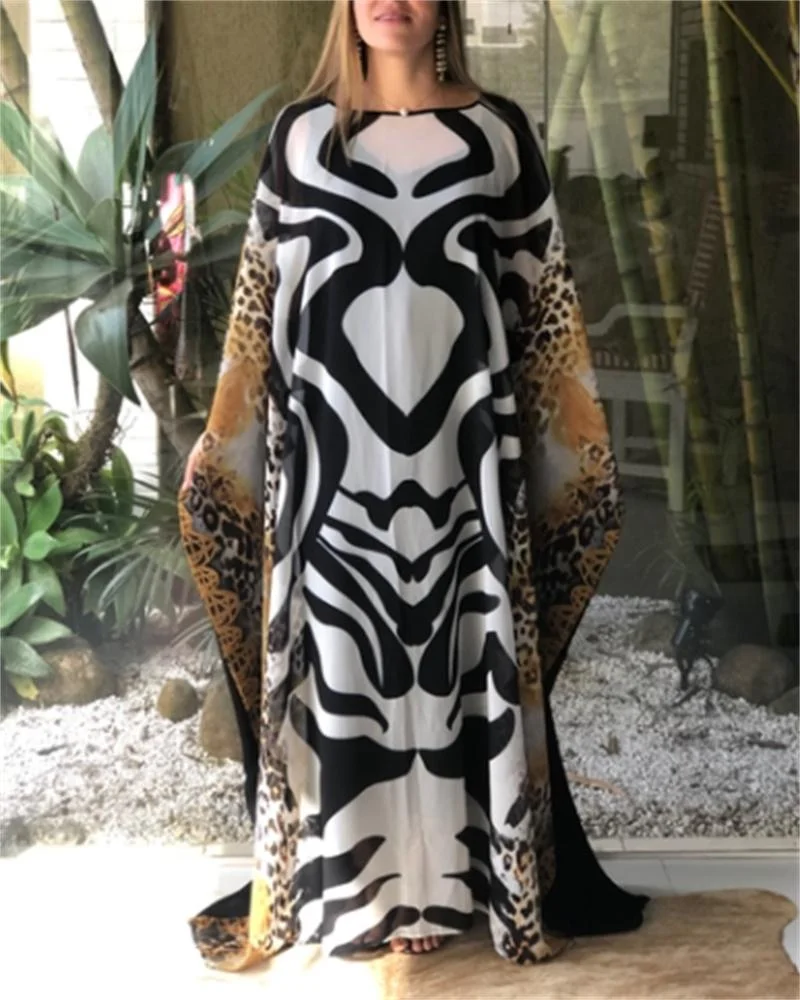 Kaftan Print Loose Maxi Dress