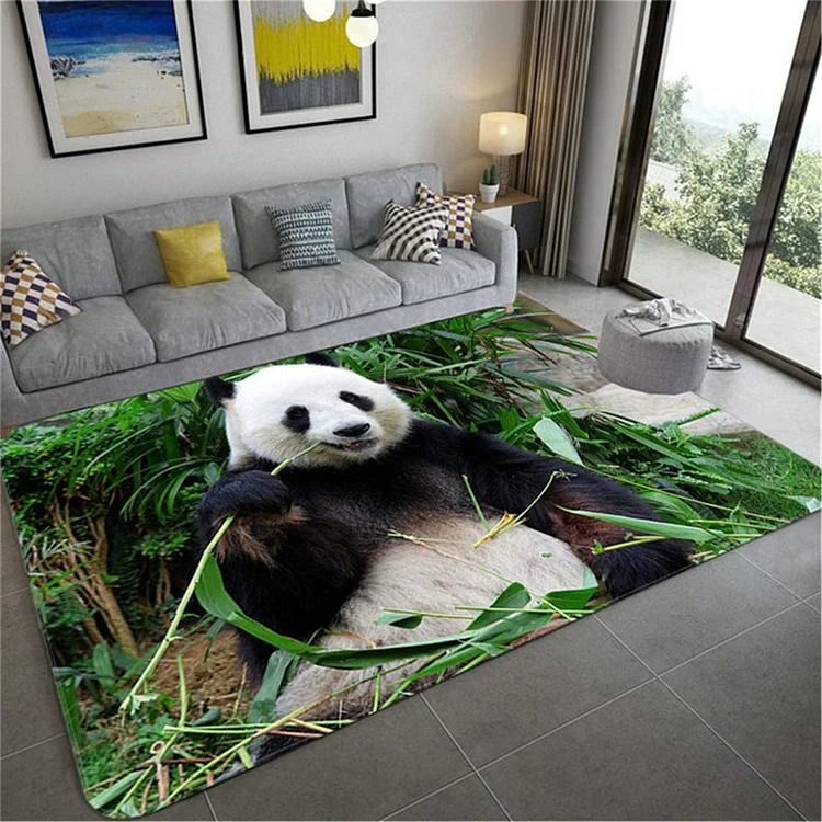 Panda Print Bamboo Pattern Door Mat Non-slip Mat Door Mat Carpet Bedroom Living Room Home Decor