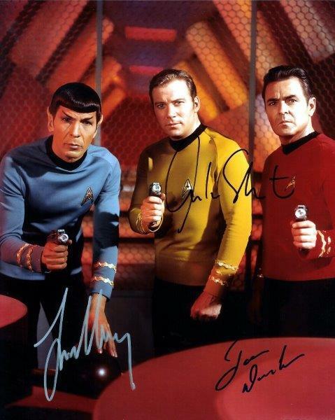 REPRINT - LEONARD NIMOY - WILLIAM SHATNER Star Trek Signed 8 x 10 Photo Poster painting Poster