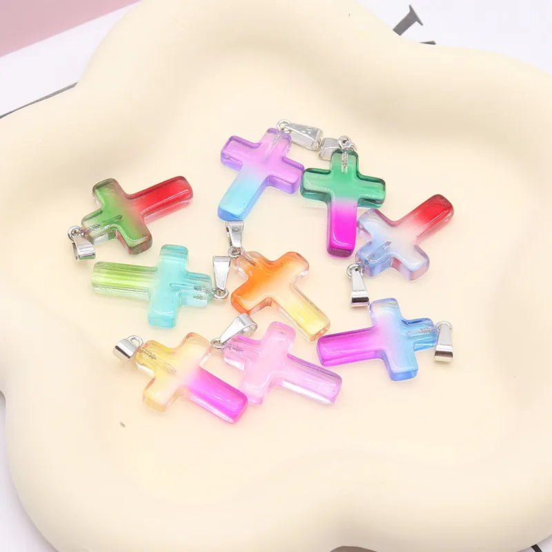 1 Piece 2.5*1.8cm Natural Stone Cross Pendant