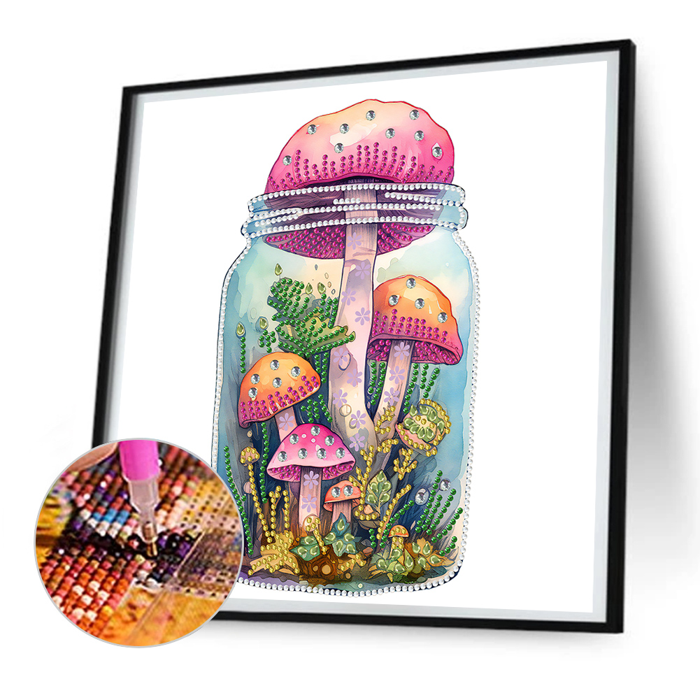 Full Square/round AB Drill 5D Diamond Painting Mushroom House Home Decor  Poured Glue Cross Stitch Soft Canvas Art Diamond Art 