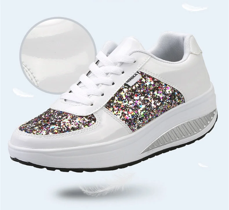 Women's Comfortable Shiny Mirror Casual Shoes