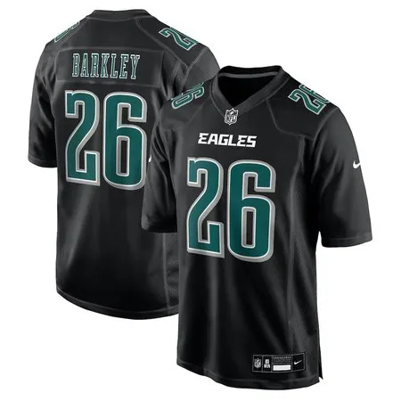 Men's Philadelphia Eagles #26 Saquon Barkley  Carbon Black Fashion Game Jersey