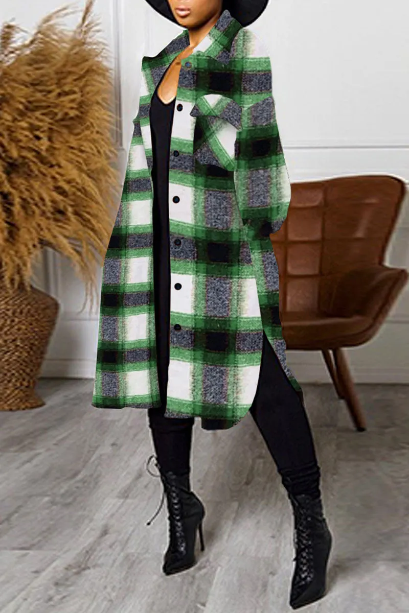 Casual Solid Split Joint Turndown Collar Tops Sweater