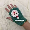 Girls Gift Idea Hand Woven Half Fingers Cat Paws Wool Gloves