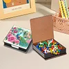 Peacock Leather Diamond Art Note Box with 160 Sheets of Paper for Beginners