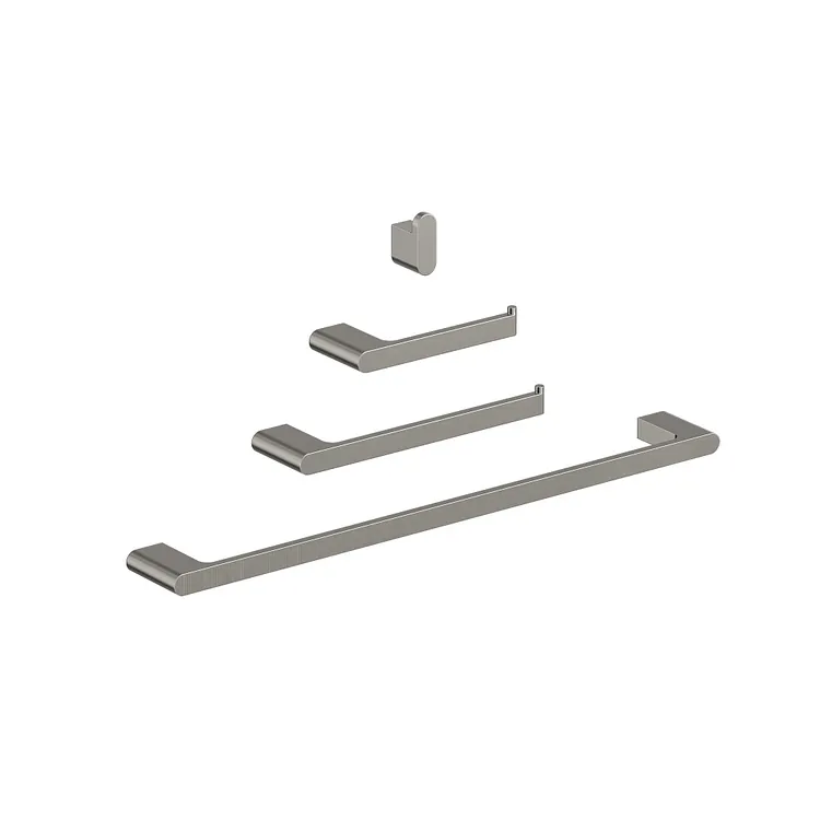 EVERSTEIN 4-Piece Bathroom Hardware Set with 24" Towel Bar in Brushed Nickel 