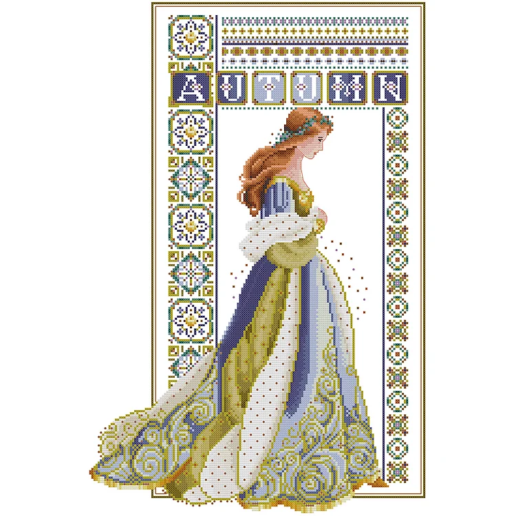 Joy Sunday-Autumn Angel (36*52CM) 14CT Counted Cross Stitch gbfke