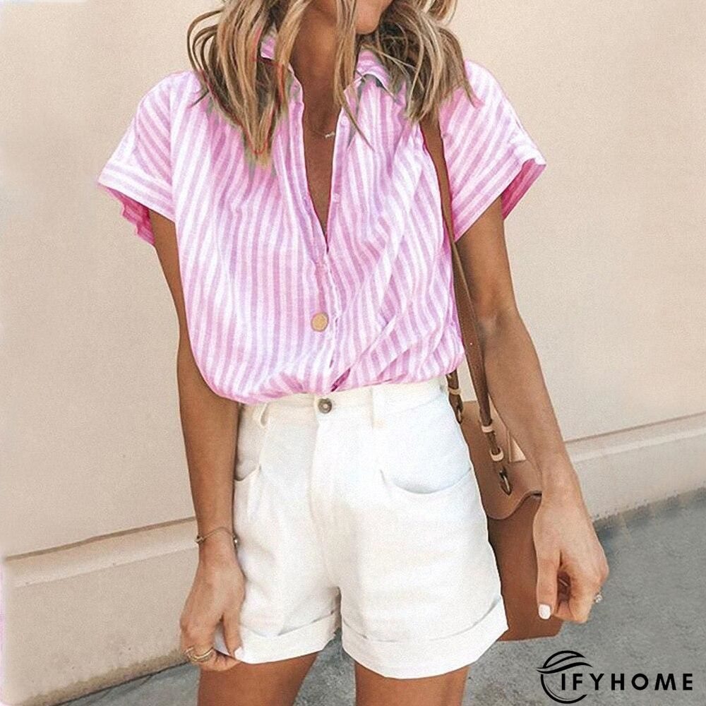 Elastic Knit Soft Summer Loose Women Shirt Casual Office Short Sleeve | IFYHOME