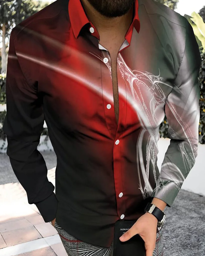 Suitmens Men's Geometric Phantom Long Sleeve Shirt 027