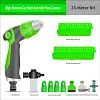 10-Mode Adjustable Garden Hose Nozzle With Coiled Spring Hose