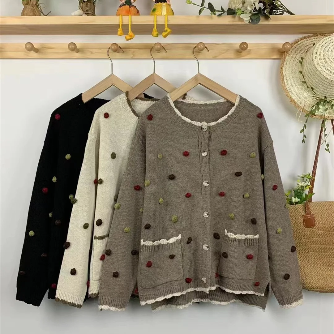 Chicfifth Sweater Women Winter Long Sleeve High Quality Autumn Vintage Top Knitted Cardigan