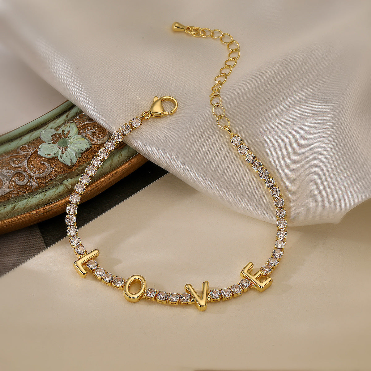 Women Chain Geometric Copper Inlay Bracelets