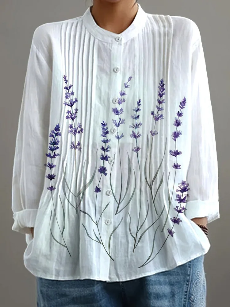 Women's Retro Floral Art Print Casual Shirt 