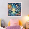Sun Moon Ocean And Flowers-11CT Stamped Cross Stitch 40*40cm/15.75*15.75in