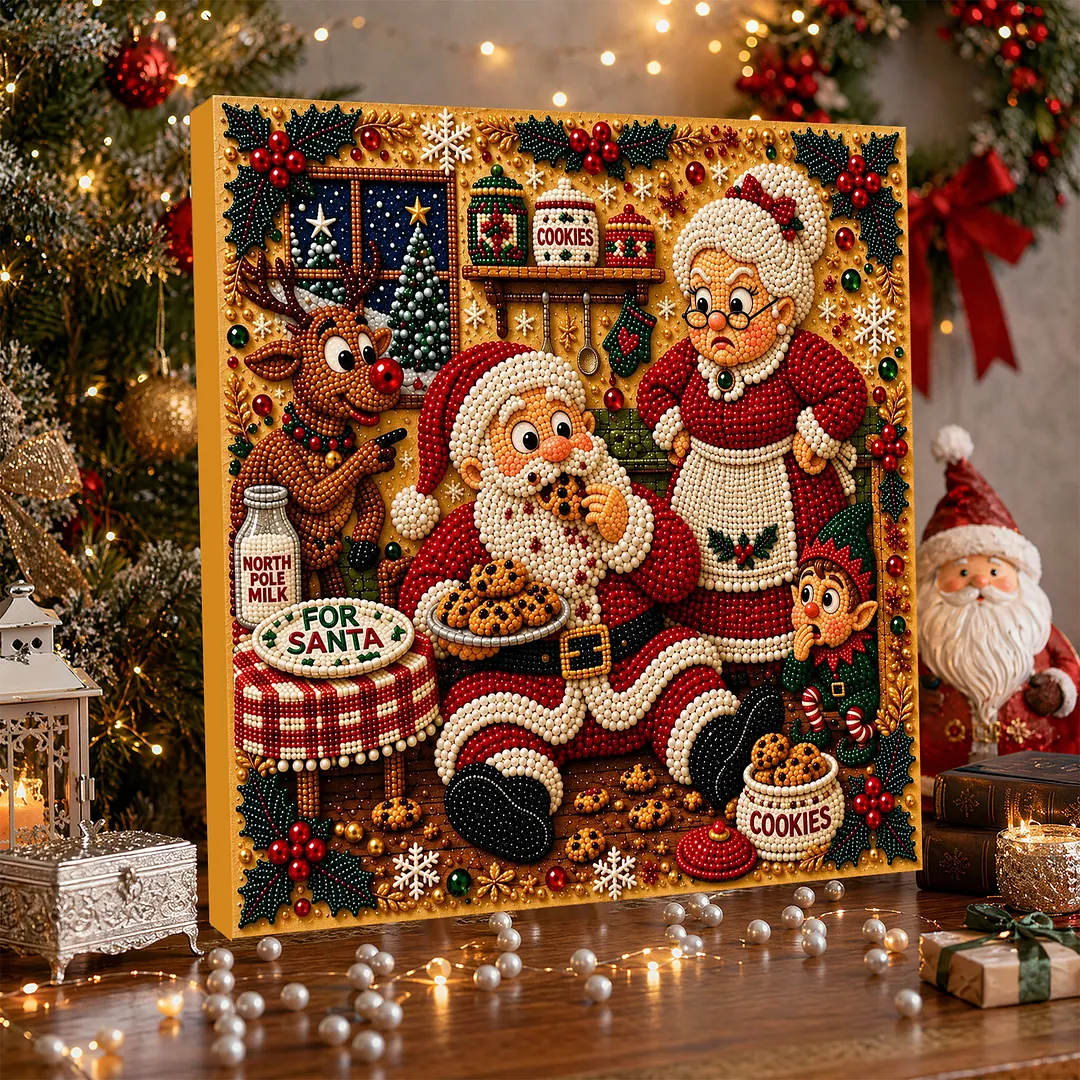 Framed Pearl Painting Kit Christmas Cookie Theme 7.87x7.87in