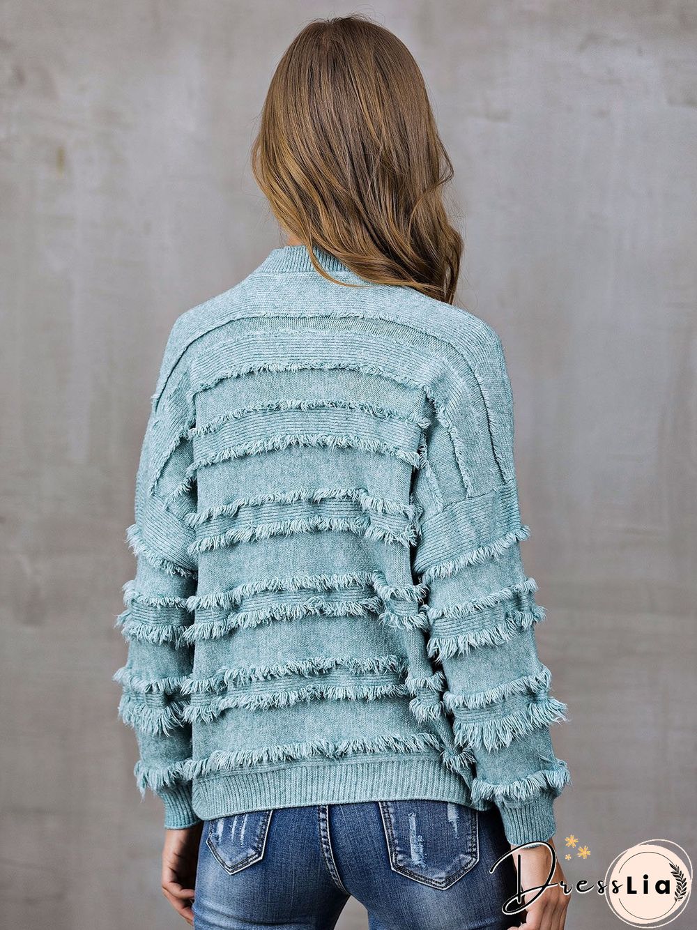 Shift Solid Fringed Casual Sweater