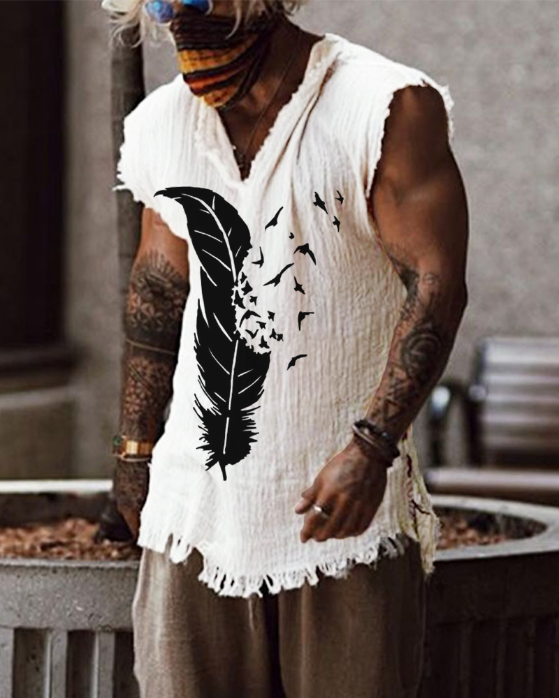 mens linen tank top