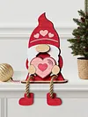 Wooden Valentines Gnome Figurines Decoration with Dangling Legs for Home Office
