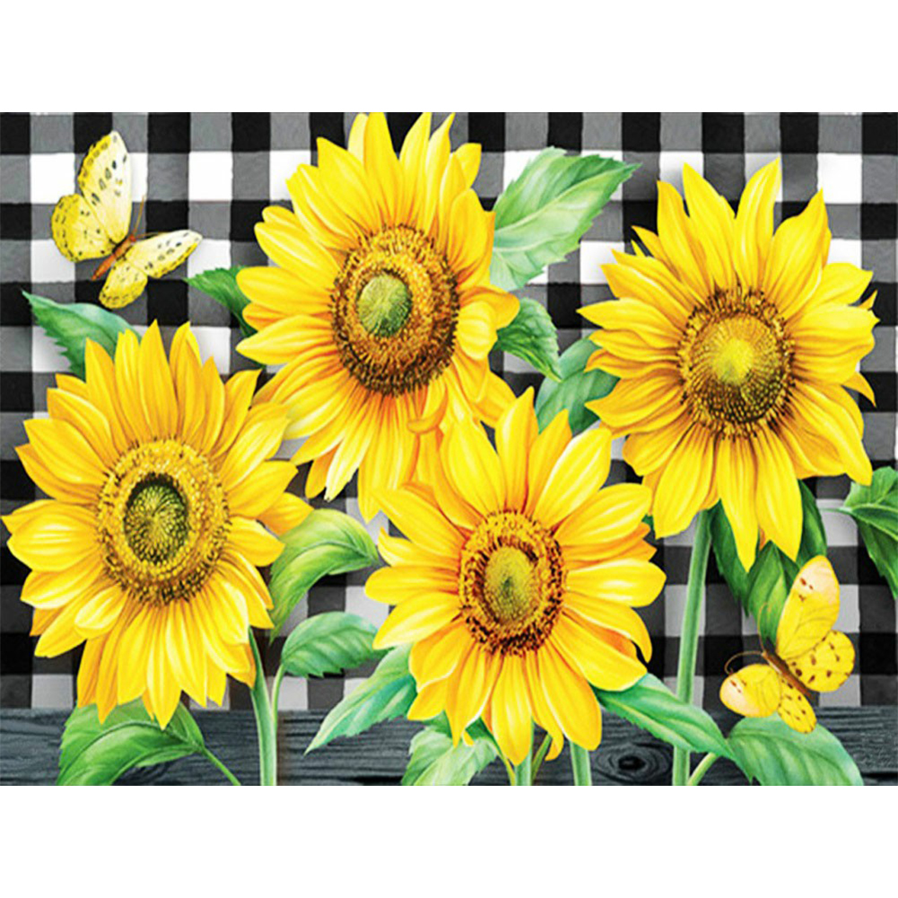 

Sunflower Butterfly - Round Drill Diamond Painting - 40*30CM, 501 Original