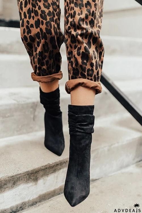Pointed Toe High Heel Boots