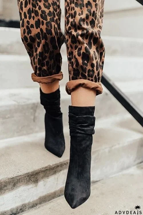 Pointed Toe High Heel Boots