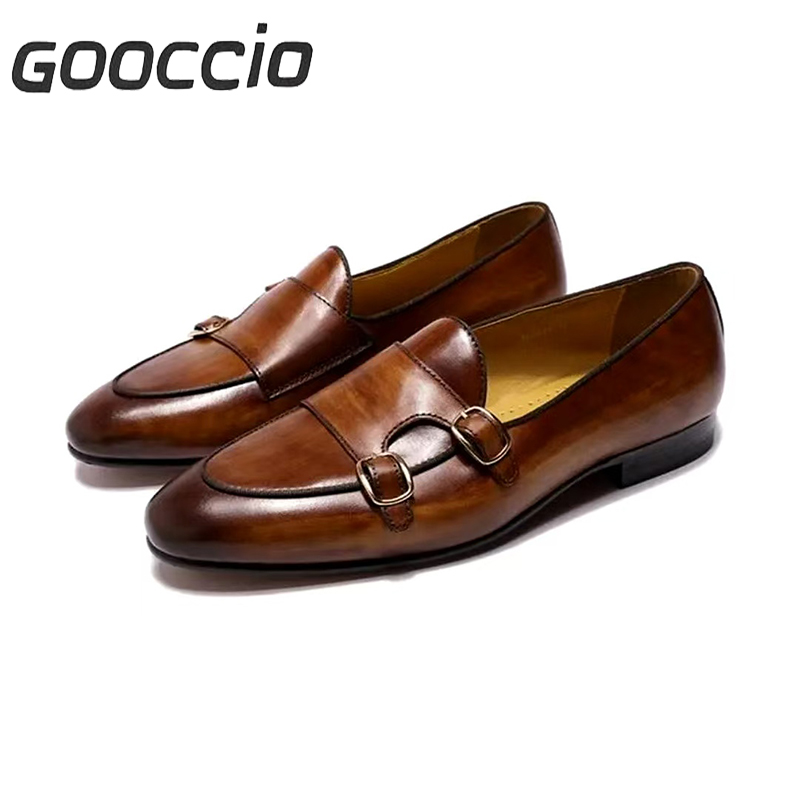 FS184 Cowhide Dress Shoes/Monk Shoes For Men GOOCCIO   