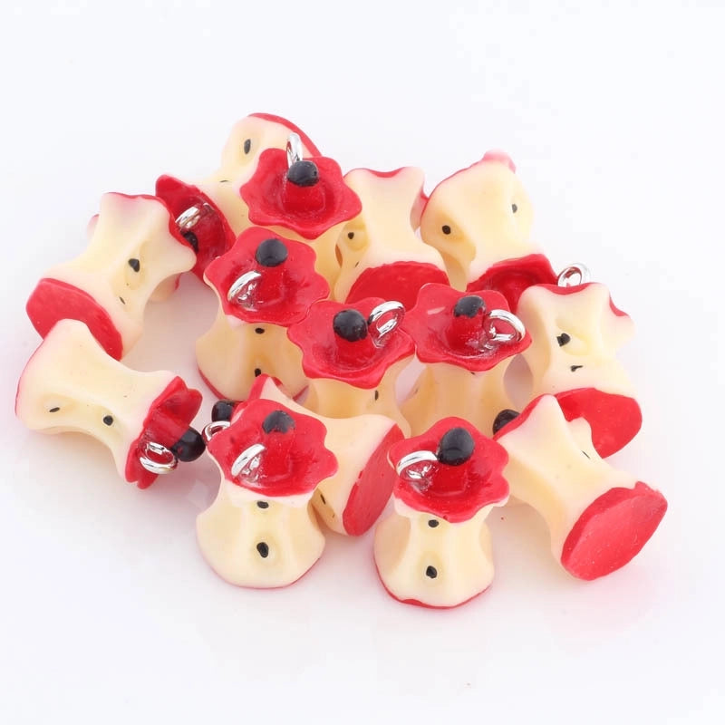 1 Piece Resin Fruit Hamburger Strawberry Pendant Jewelry Accessories
