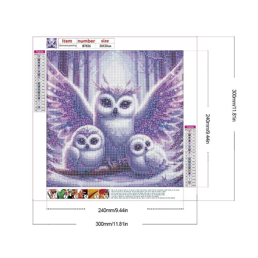 Diamond Painting - Full Round Drill - Shining Owl(Canvas|30*30cm)