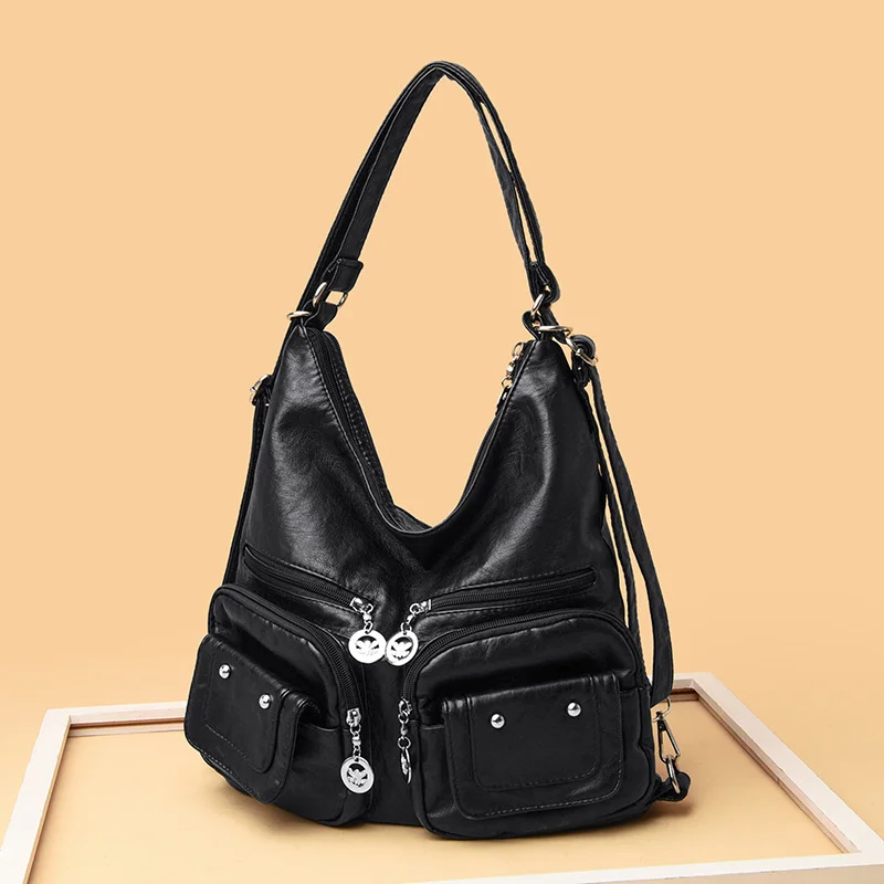 Soft Leather Shoulder Simple Diagonal Bag