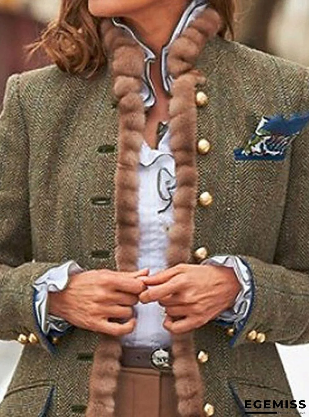 Casual Solid Color Stand Collar Long Sleeve Coat | EGEMISS