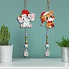2pcs/set DIY Diamond Drawing Suncatcher Hanging Ornament Kit (Elephant Cat)