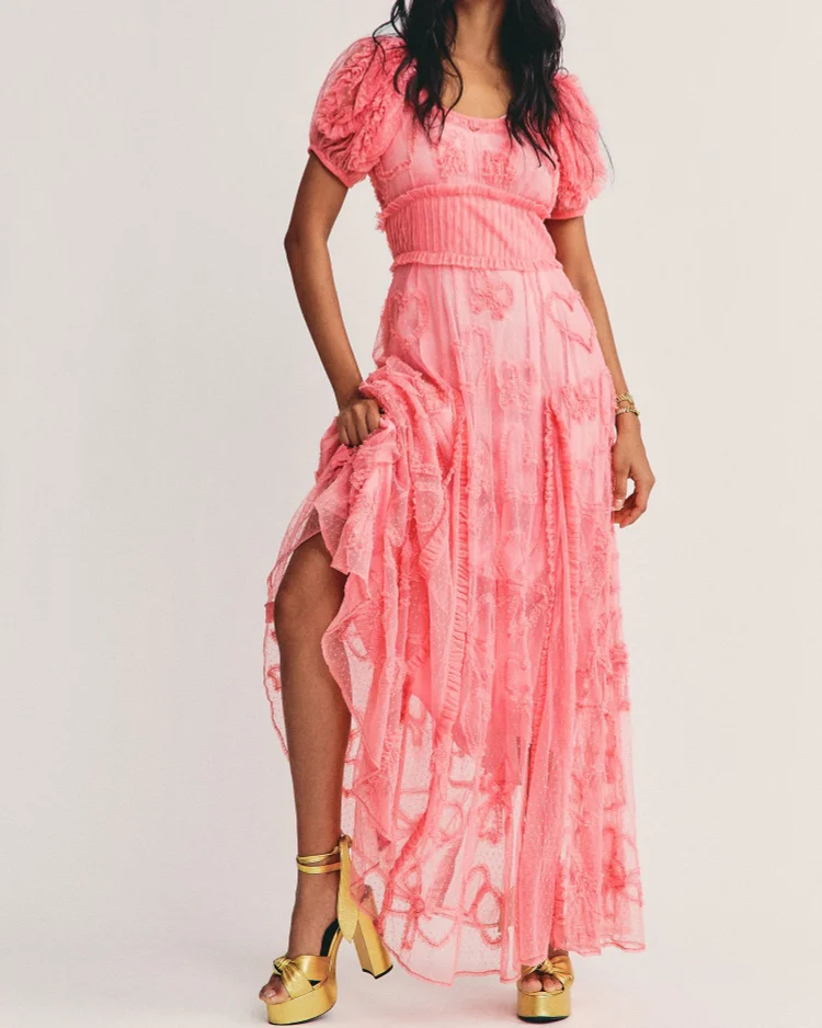 Secret garden short sleeve midi dress