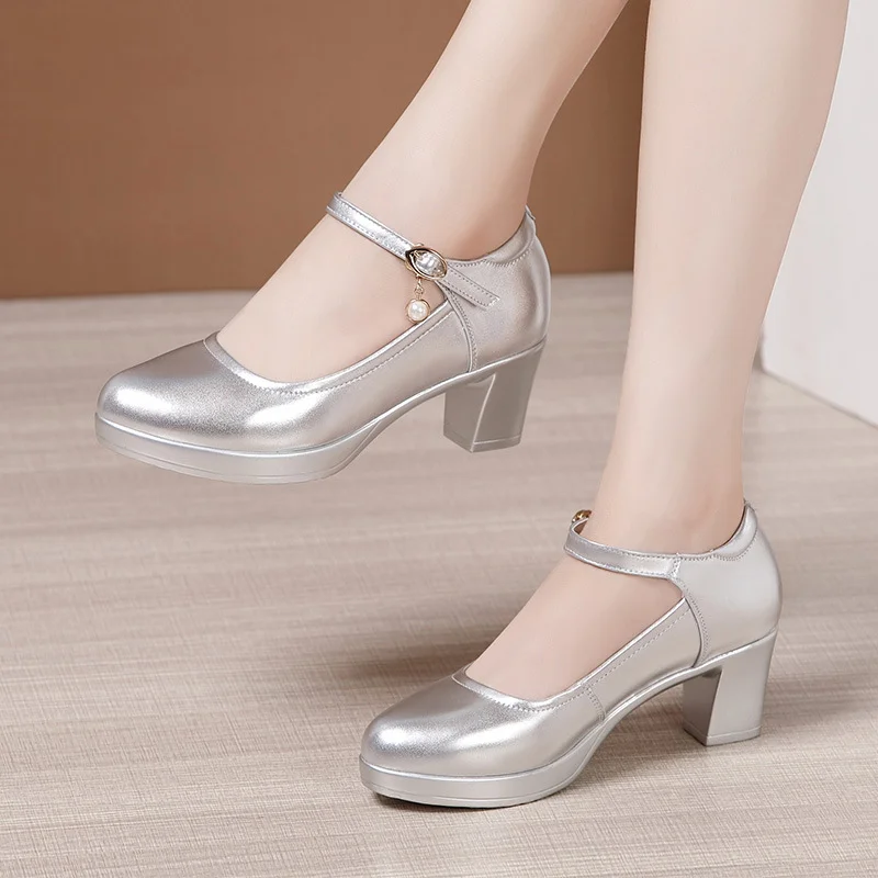 Yyvonne Ultra-High Heels Catwalk High Heels Women's Thick Heels Thick-Soled Waterproof Platform Round Head Large Size Cheongsam Show Shoes