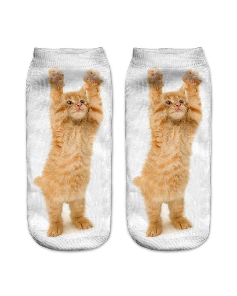 Cotton Knit Cat Pattern Socks