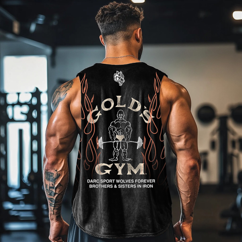 Vintage Gym Flame Graphics Acid Washed Tank Top / Rvogue / Rvogue