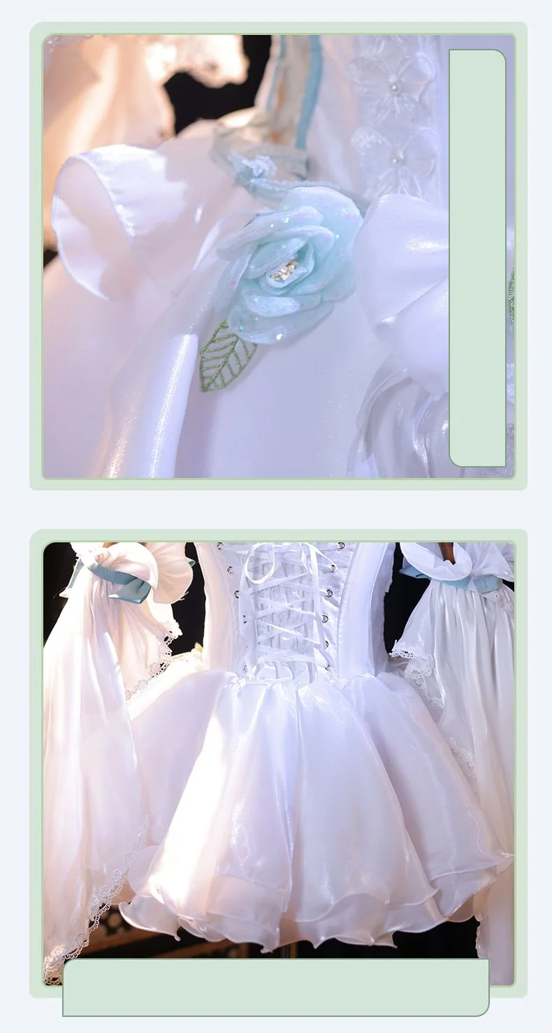 [Wetrose] Lynette Angel's Courtyard SR Cosplay Costume White Ballet Dress Wig Full Set