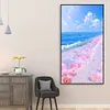 Pink Rose Beach 5D DIY Diamonds Painting Kits Full Round Drill Wall Art (A6100)