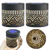 2 Pack Solar Hollow Iron Wall Light Outdoor Garden Fence Lamp