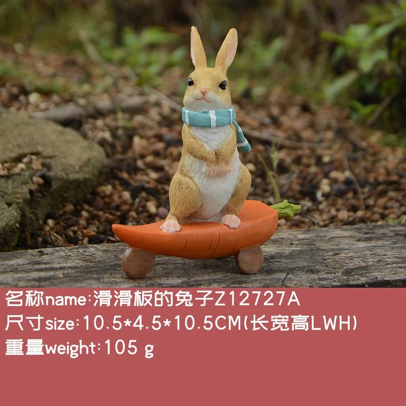 Everyday Collection Easter Decorations for Home Cute Rabbit Figurines Miniature Tabletop Ornaments Fairy Garden Thanksgiving