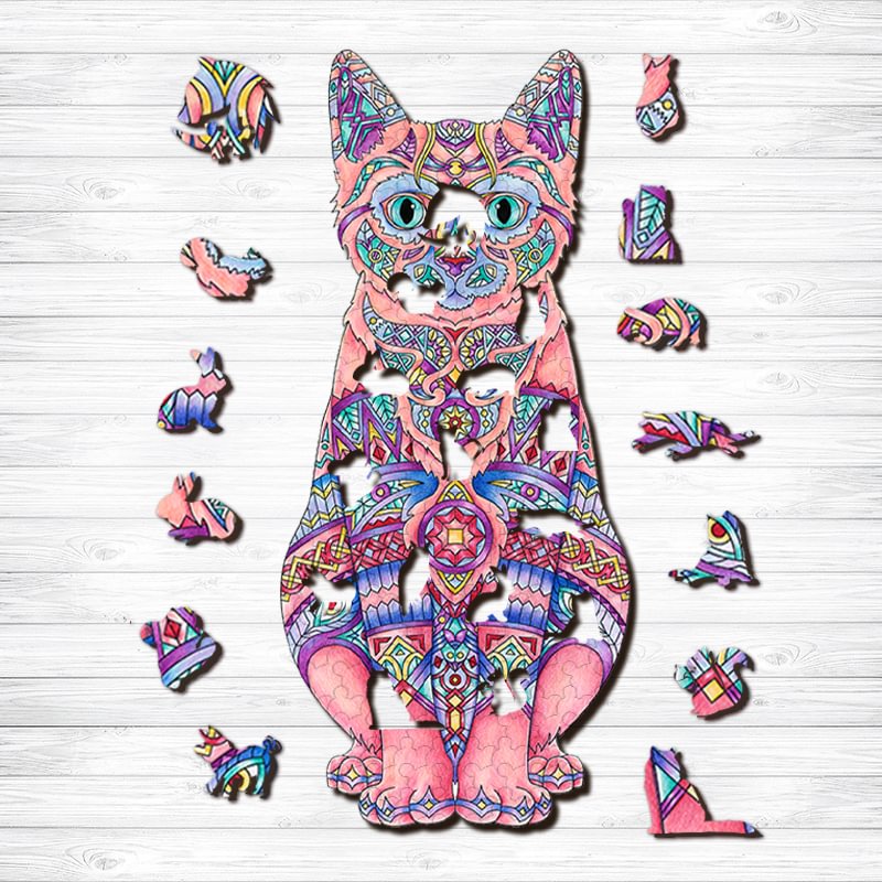 Ericpuzzle™ Ericpuzzle™ Pinky Kitty Wooden  Puzzle