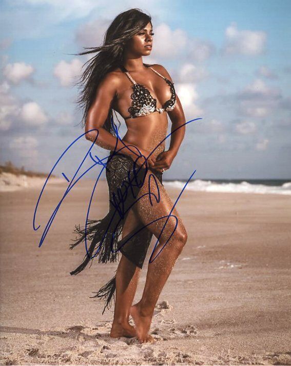 Renee Michelle autographed 8x10 WWE Impact AEW Hot Bikini #1