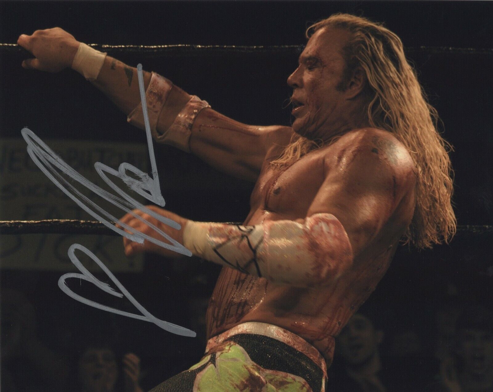 MICKEY ROURKE SIGNED AUTOGRAPH THE WRESTLER 8X10 Photo Poster painting #2