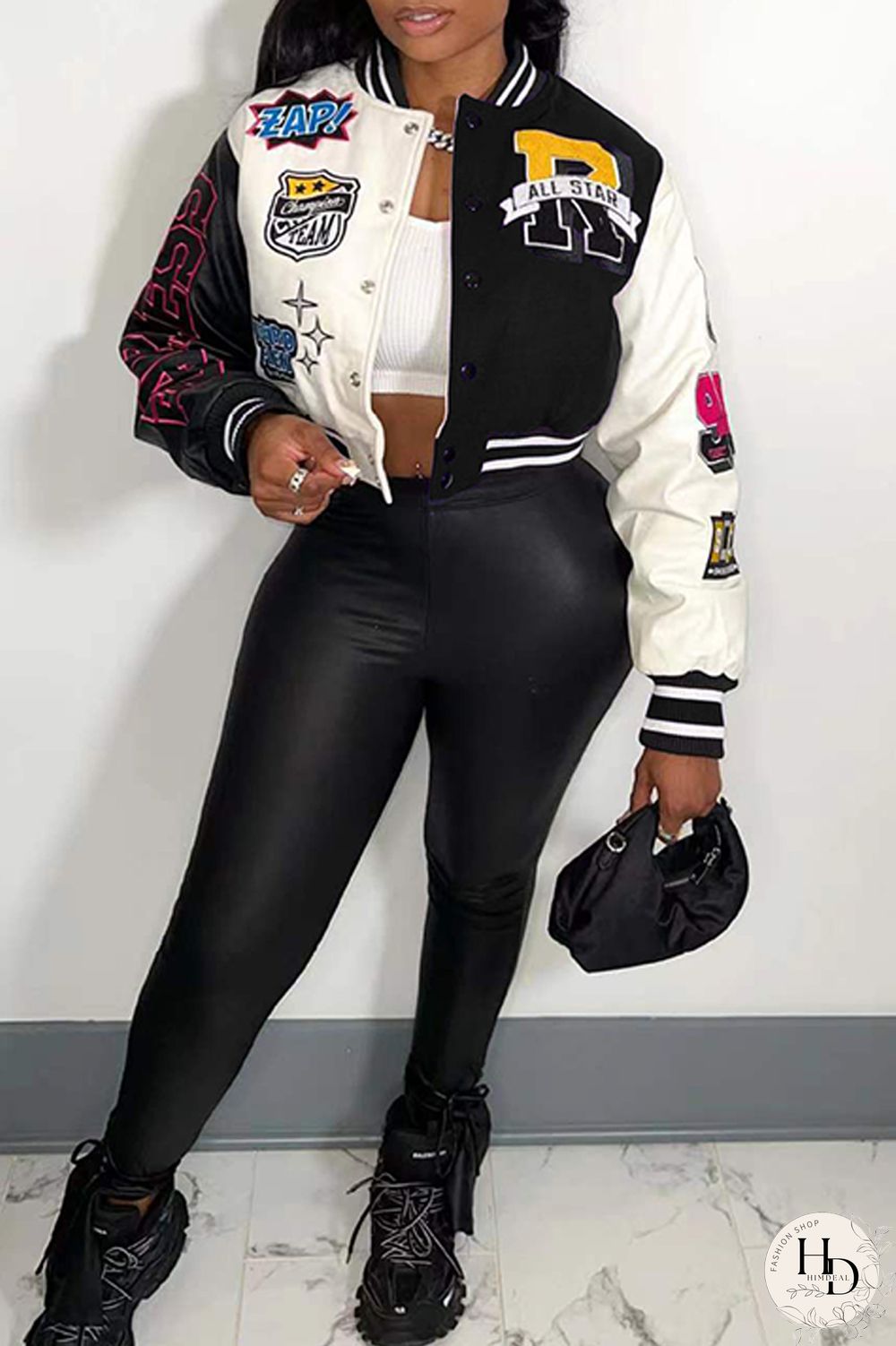 Red Casual Print Patchwork O Neck Outerwear