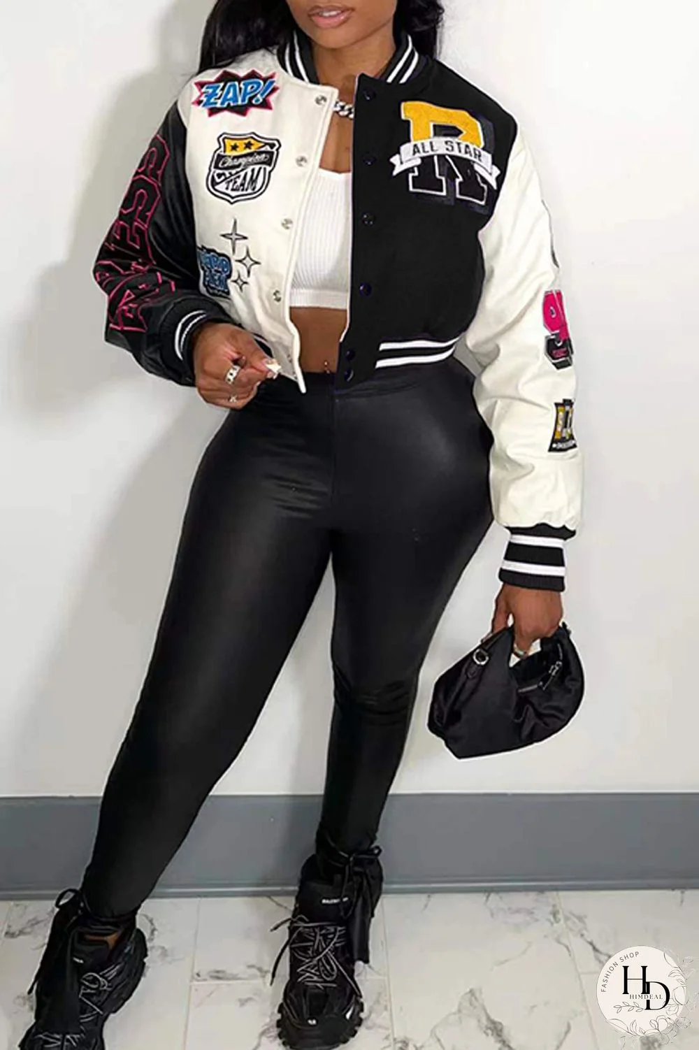 Red Casual Print Patchwork O Neck Outerwear