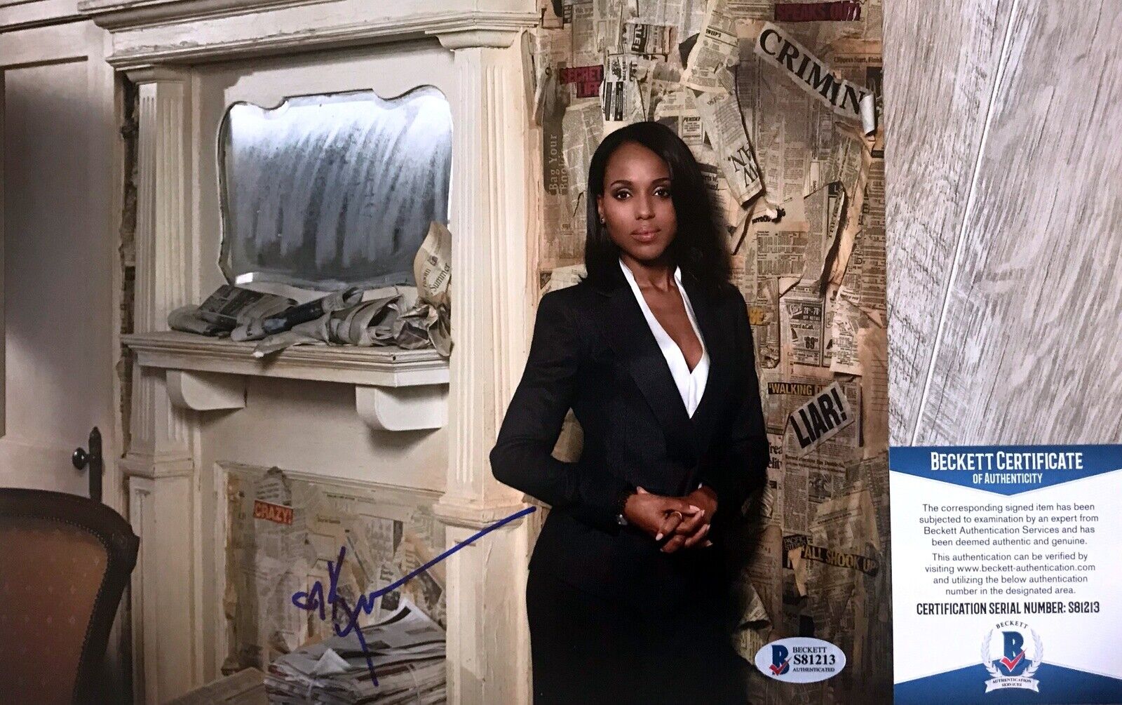 TOUGH!!! Kerry Washington OLIVIA POPE Signed SCANDAL 8x10 Photo Poster painting Beckett BAS