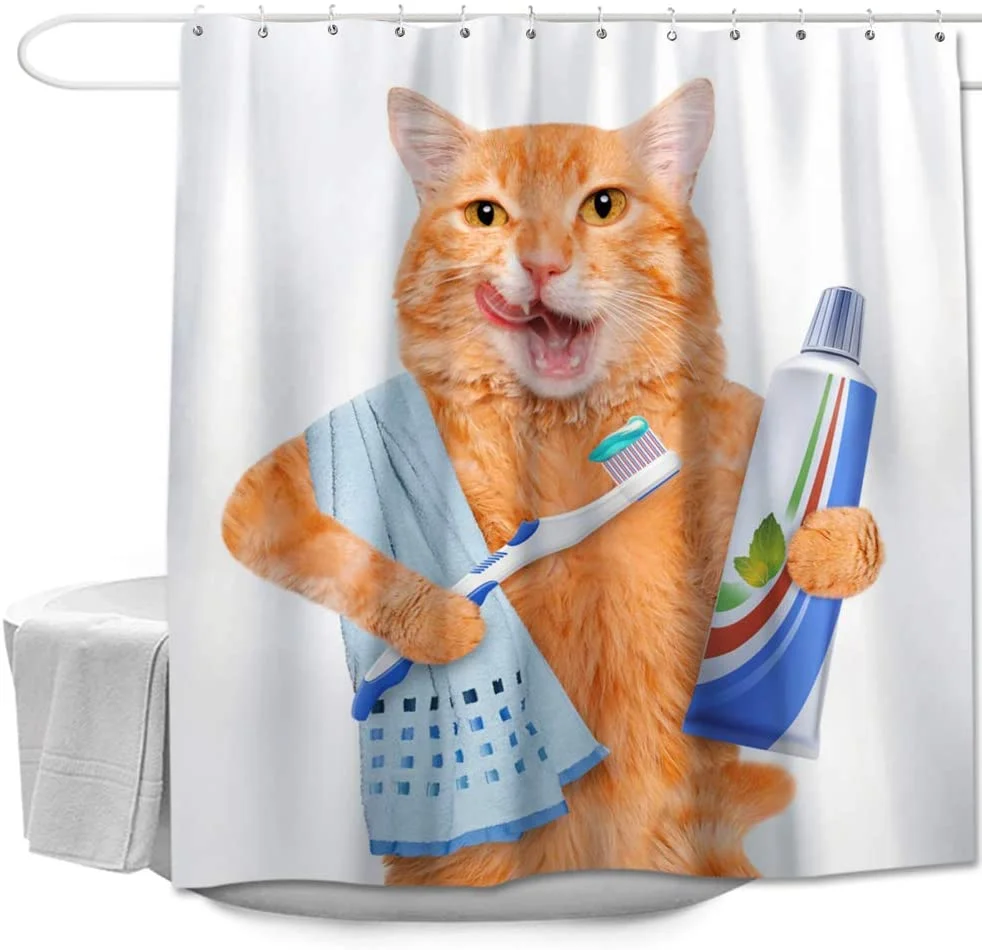 Cute Cat Shower Curtain
