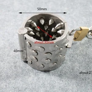 pornhint Pornhint Open Teeth Extreme Chastity Device Spike Cock Ring Cock Lock for Men Scrotum Pendant Male Devices