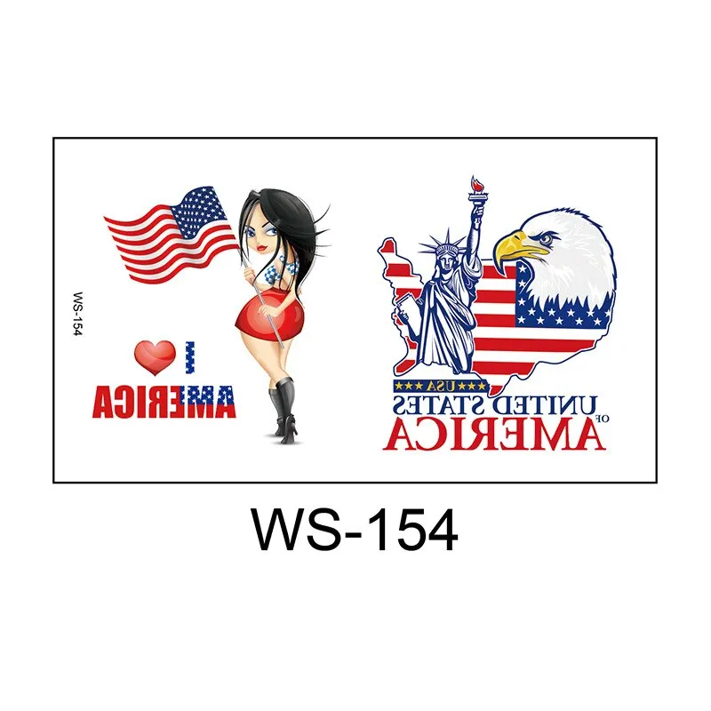 20 Kinds American Flag Tattoos Independence Day Temporary Body Sticker Disposable Waterproof tatouage temporaire