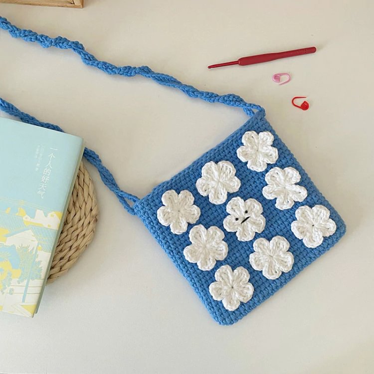 Beautiful Flower Handbag Crochet Bag Material Kit